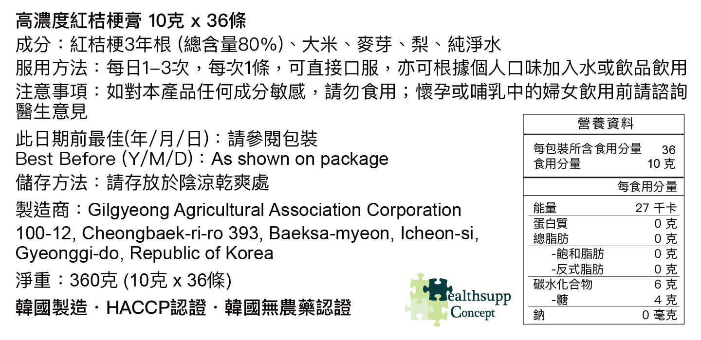 高濃度紅桔梗膏 10克 x 36條